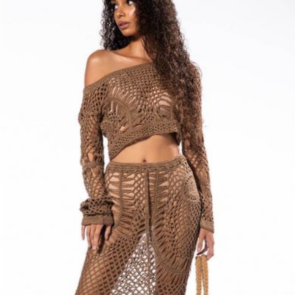 Akira Sand Dunes Crochet Knit Top